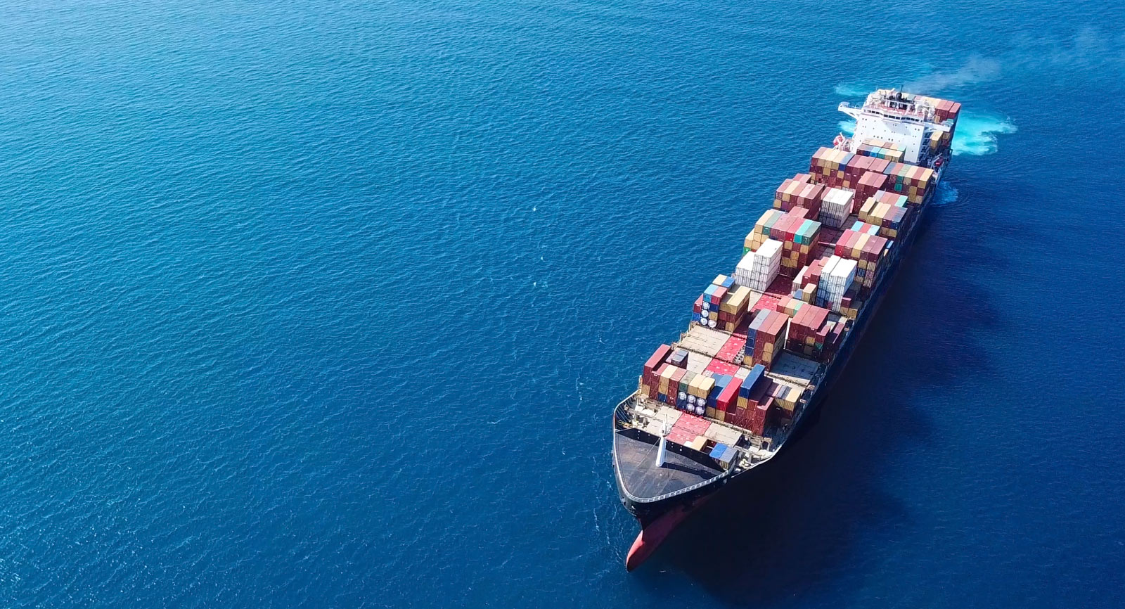 Shipping freighter on the open sea